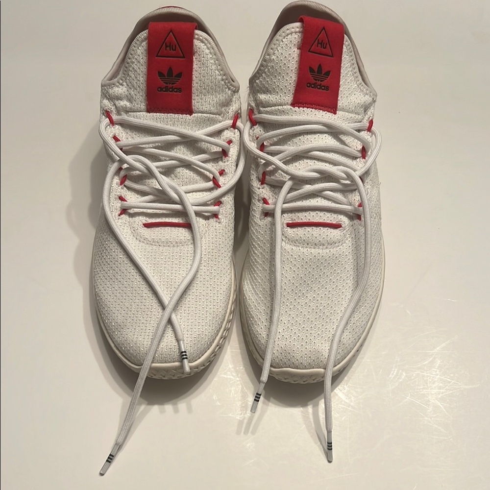 Adidas X Pharrell Williams HU White and Red Sneakers
